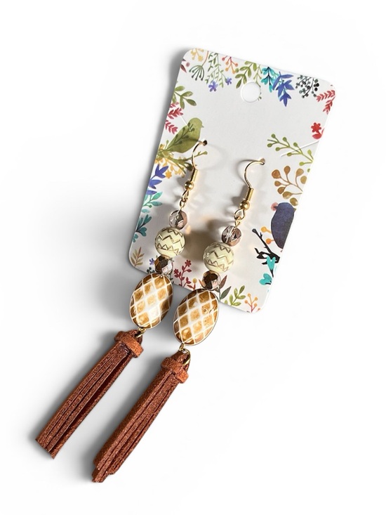 gypsy and luna creations Jewelry - Handmade Faux Leather Suede Tassel Earrings